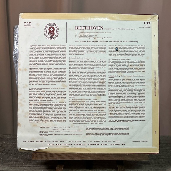 World Record Treasures Beethoven Symphony No. 6 in F Major Vinyl Record Playbook - Picture 5 of 8